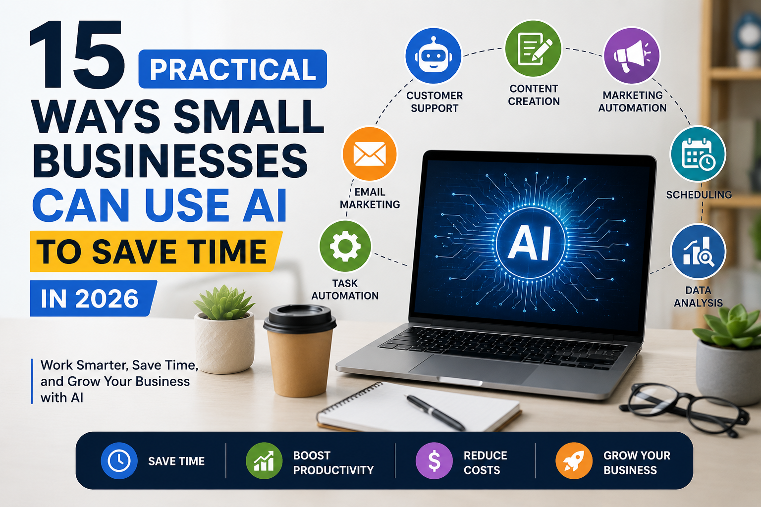 15 Practical Ways Small Businesses Can Use AI to Save Time in 2026